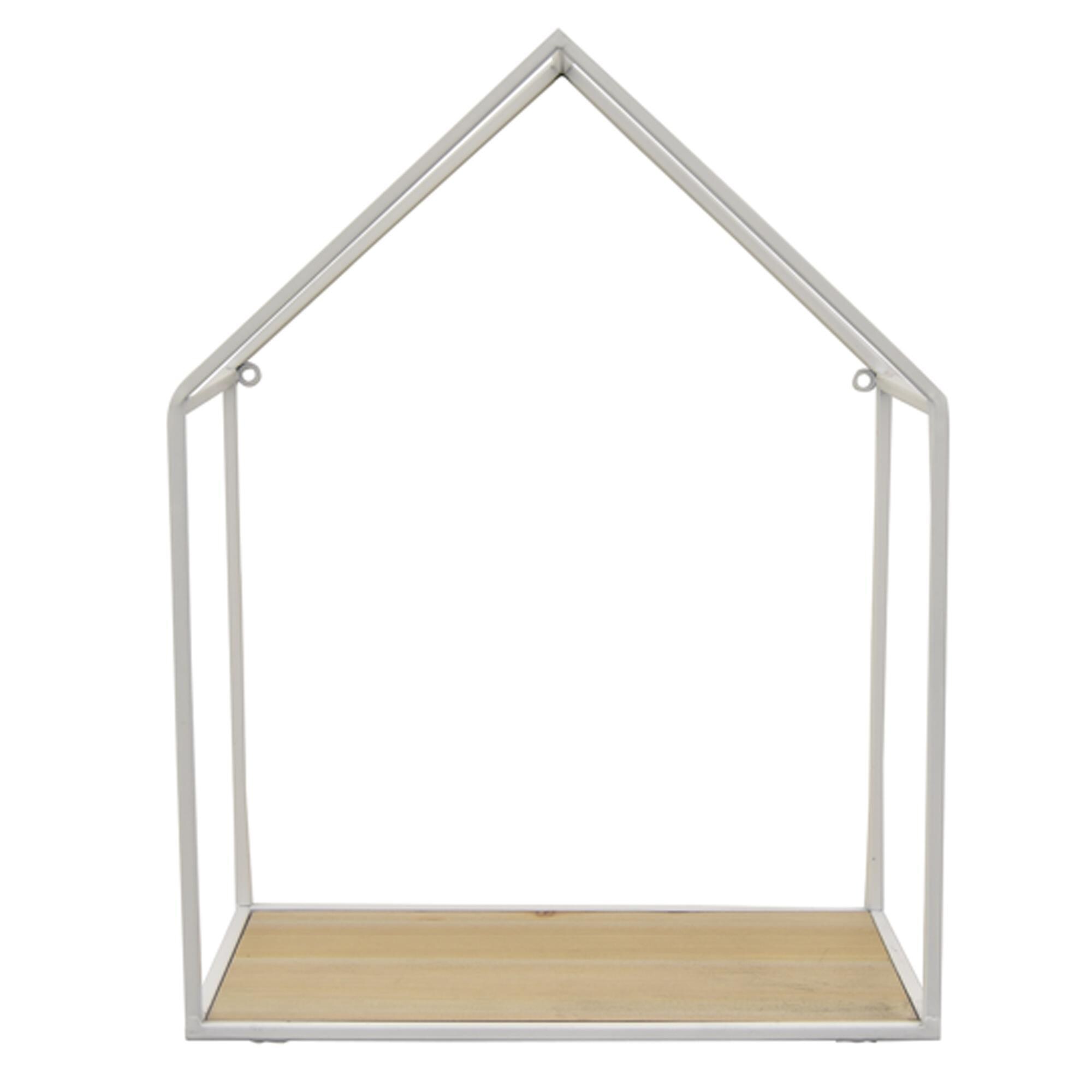 Three Hands Small Rectangular Wall Shelf in White NFM