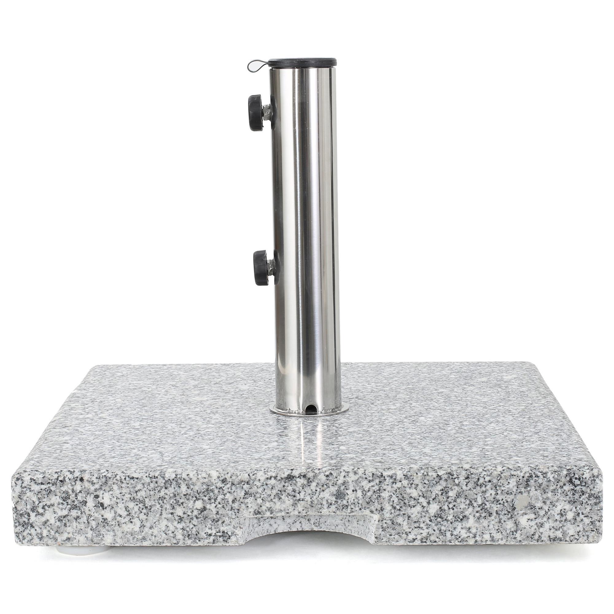 Noble House Mojave Patio Umbrella Holder in Natural Gray and Stainless