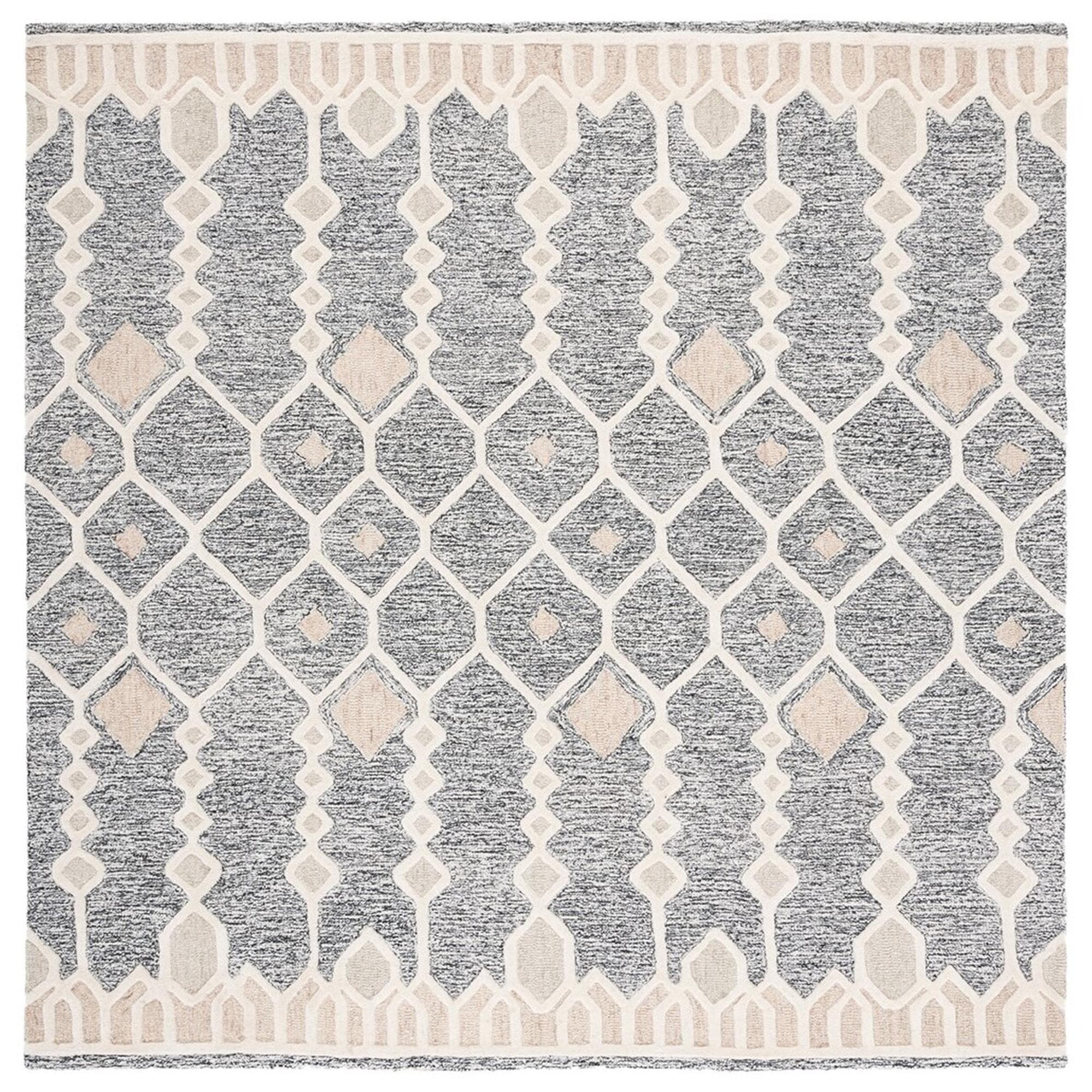 Safavieh Artistry 7' Square Ivory and Black Area Rug