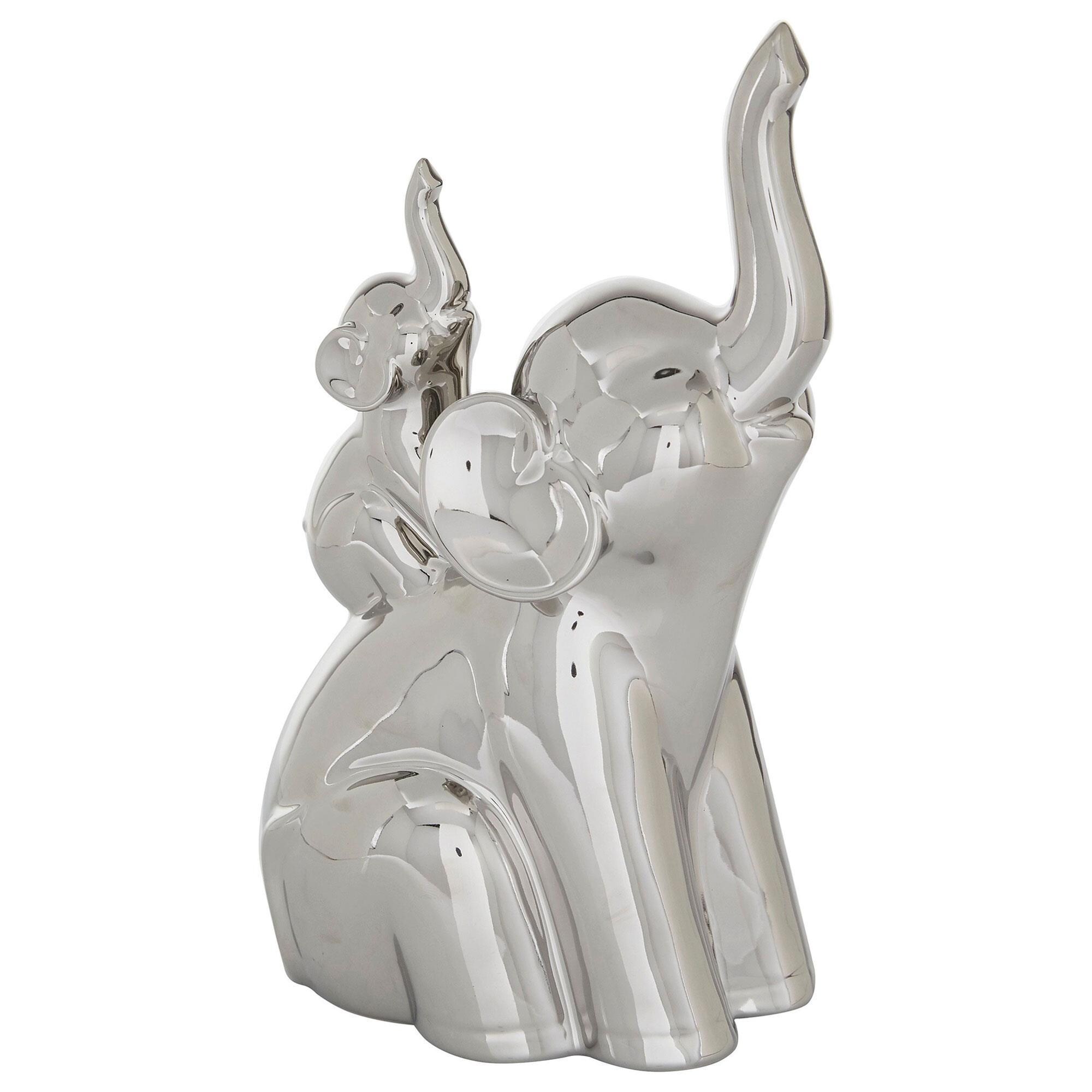 Maple and Jade Elephant Sculpture in Silver NFM