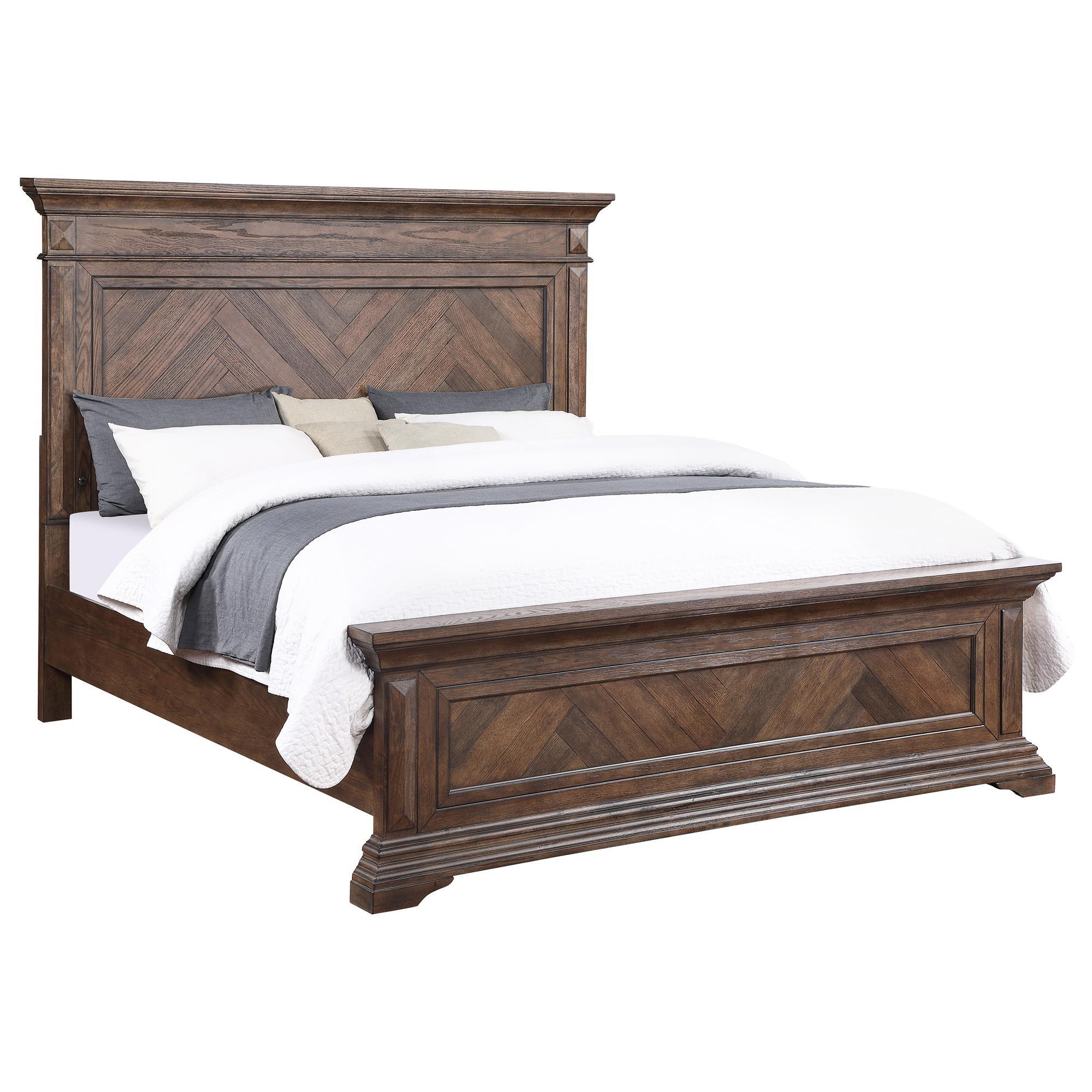 New Heritage Design Mar Vista King Bed in Brushed Walnut Nebraska