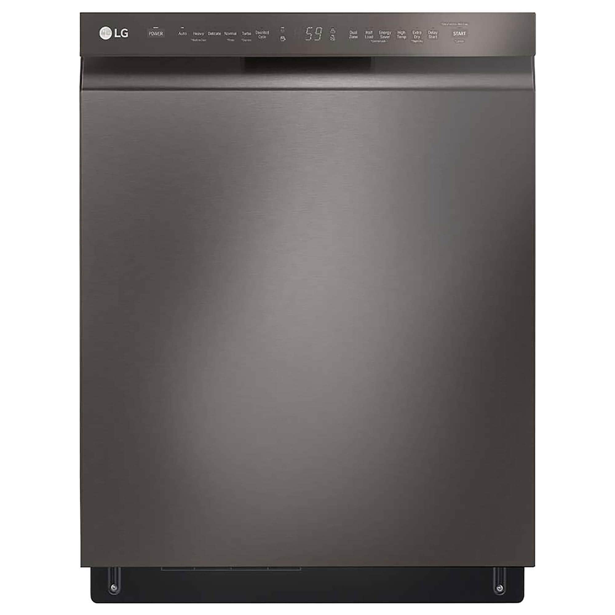 LG 24 Front Control Dishwasher with QuadWash in Black Stainless Steel NFM