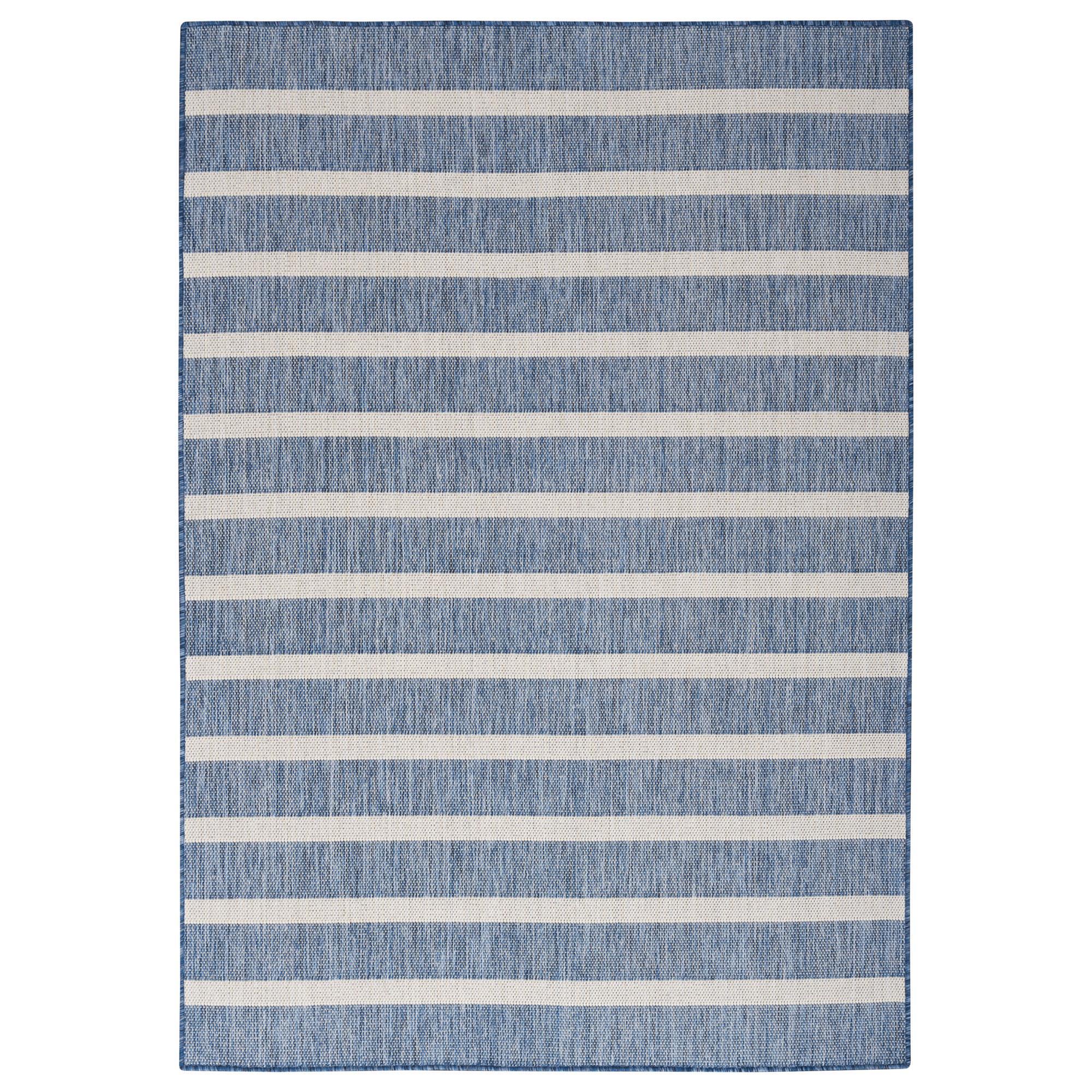 Nourison Positano POS03 Navy and Ivory 5' x 7' Indoor/Outdoor Area Rug