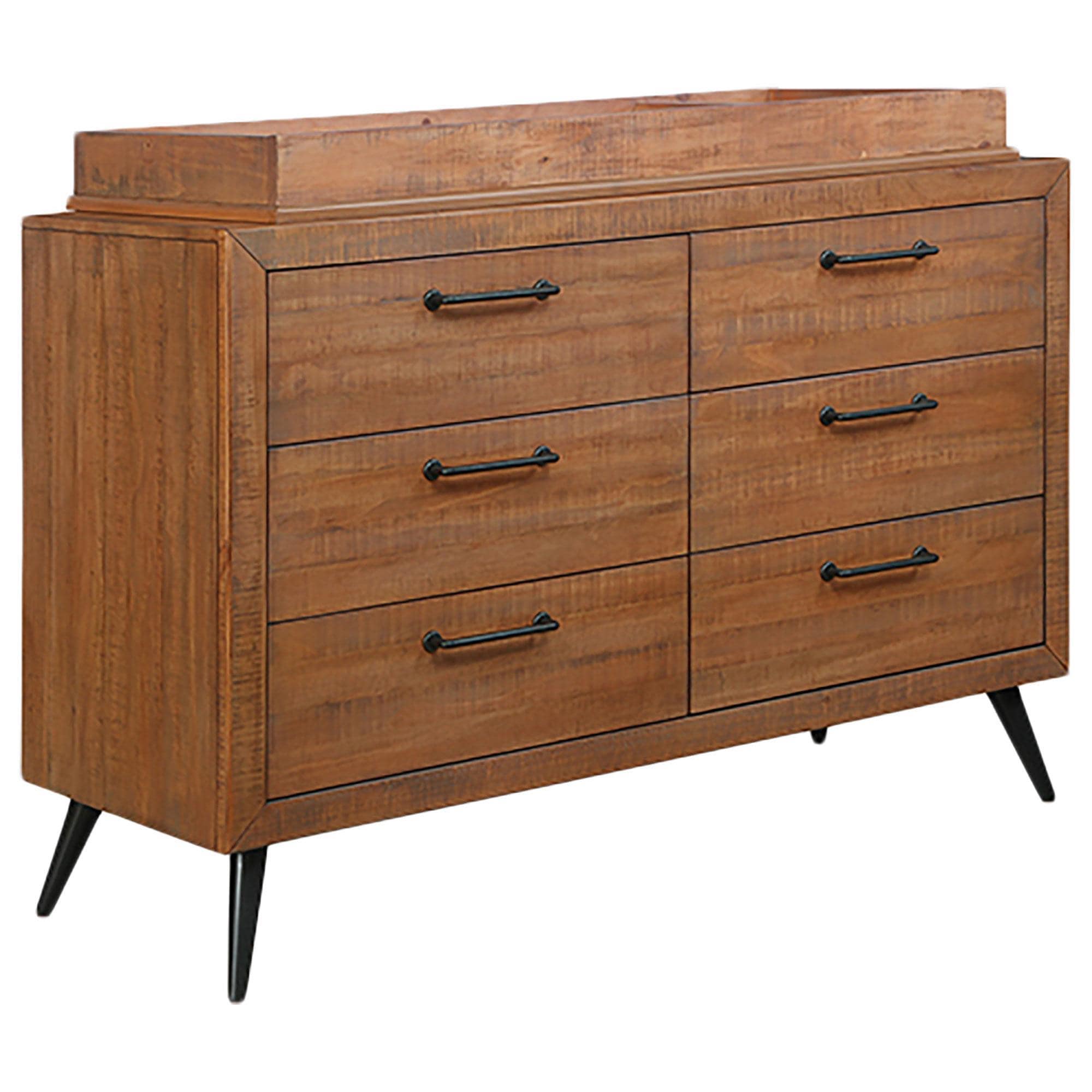 Evolur Stilnovo 6-Drawer Dresser with Changer Top in Sugar Cane