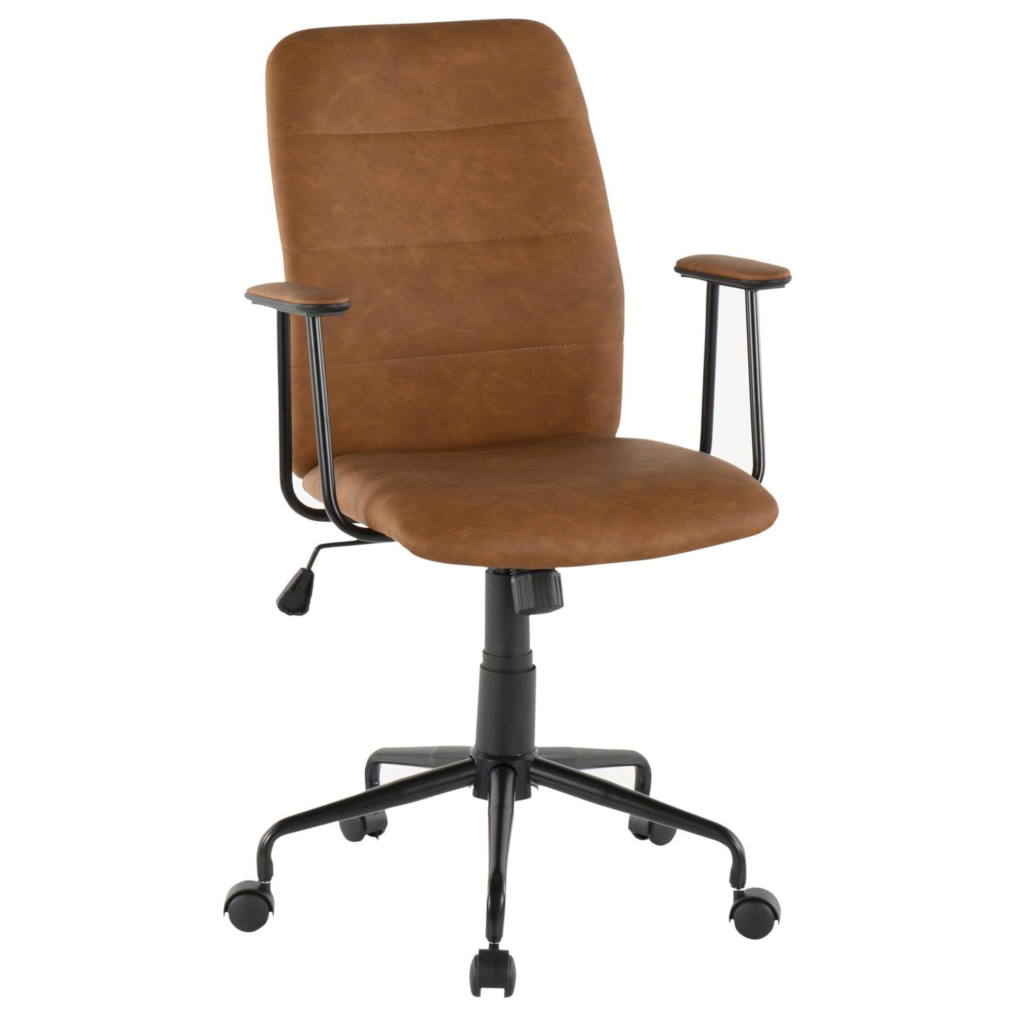Lumisource Fredrick Office Chair with Espresso Cushion in Black