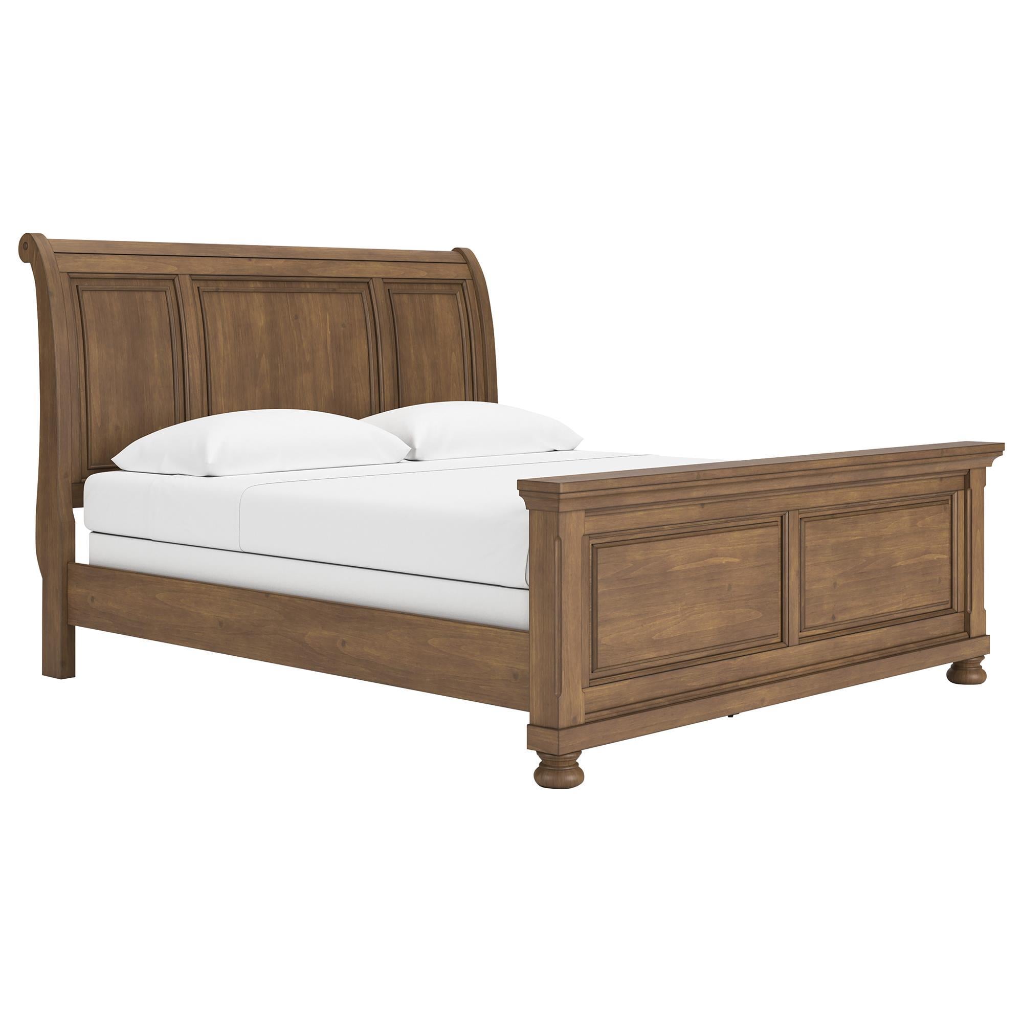 Ashley Feddinger King Sleigh Bed in Chestnut Brown
