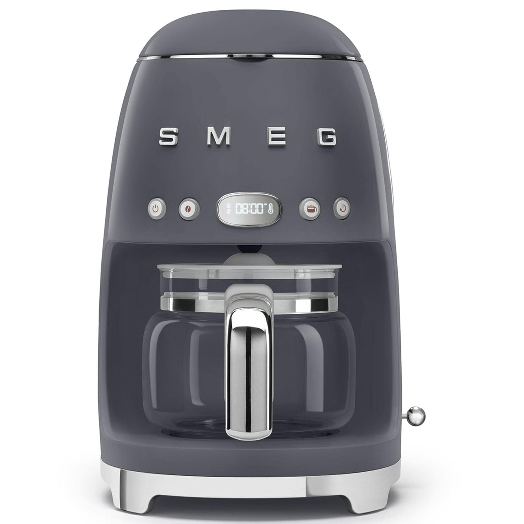 SMEG 47.34 Oz Drip Coffee Maker in Black and Polished Chrome