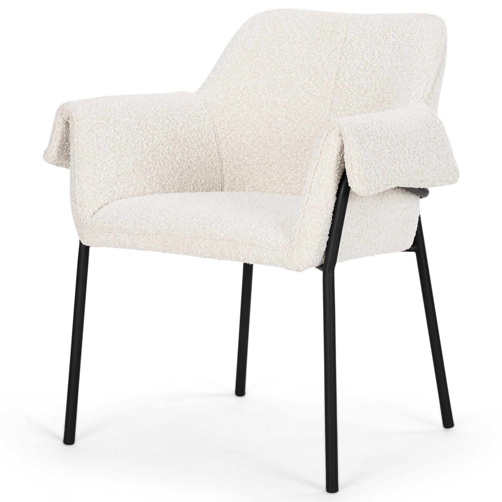 Mercana Brently Arm Chair with Oatmeal Cushion in Matte Black