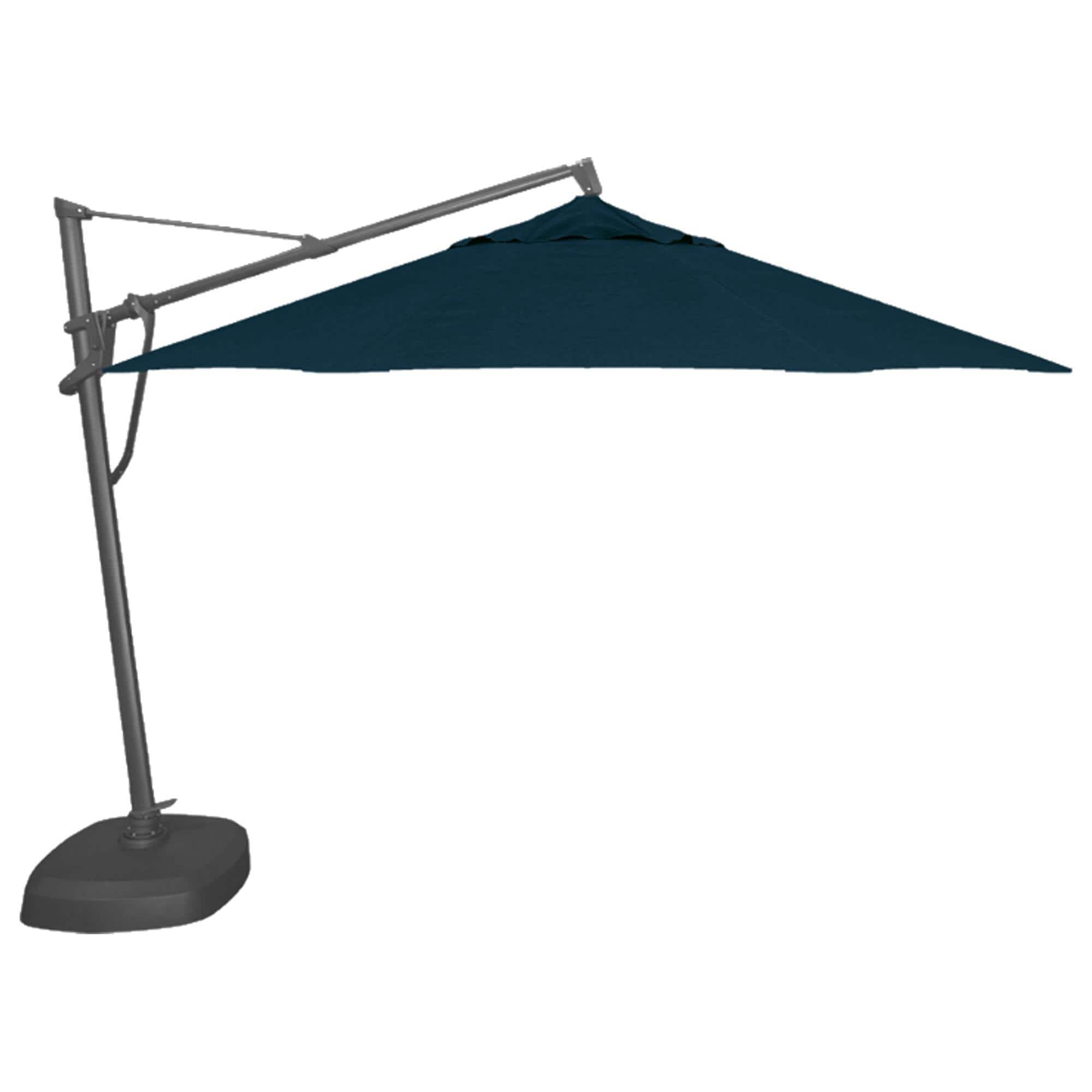 Treasure Garden 11' Cantilever Umbrella with Black Base in Denim