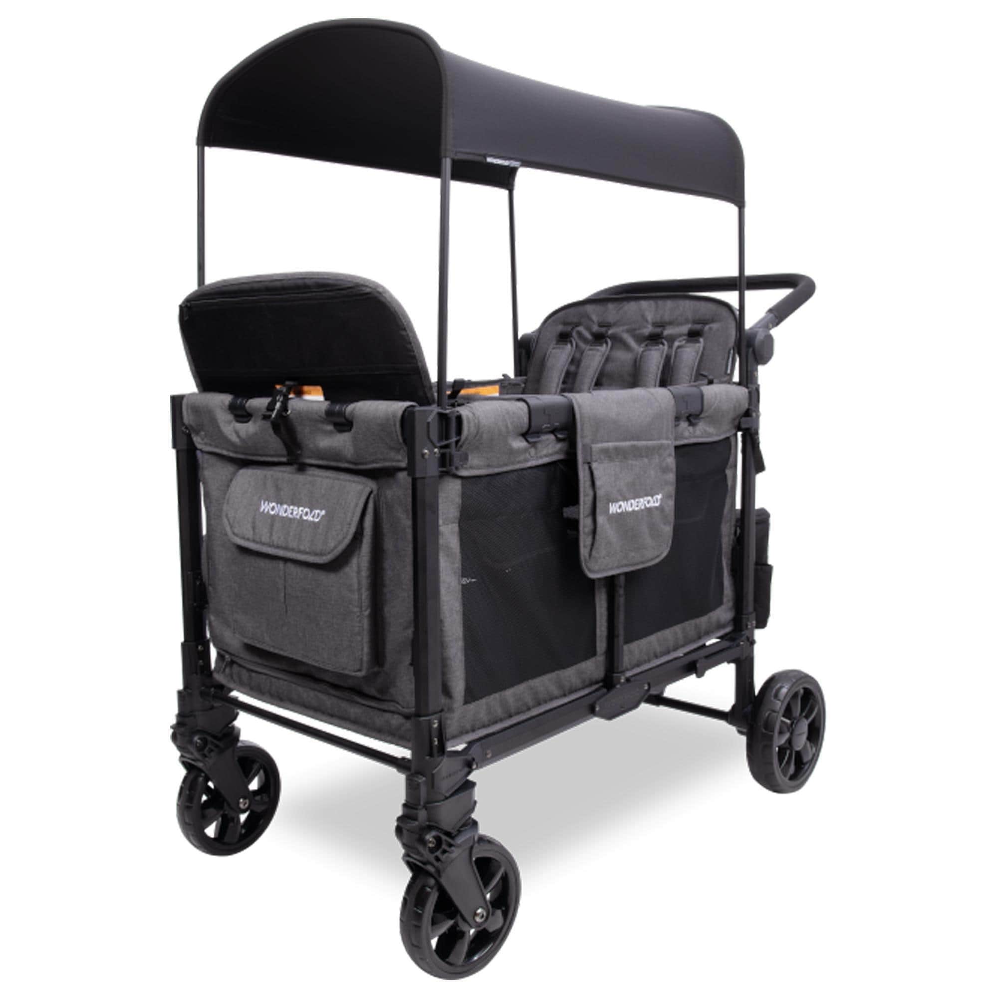 Wonderfold Elite Pro 4-Seater Stroller Wagon in Jet Black