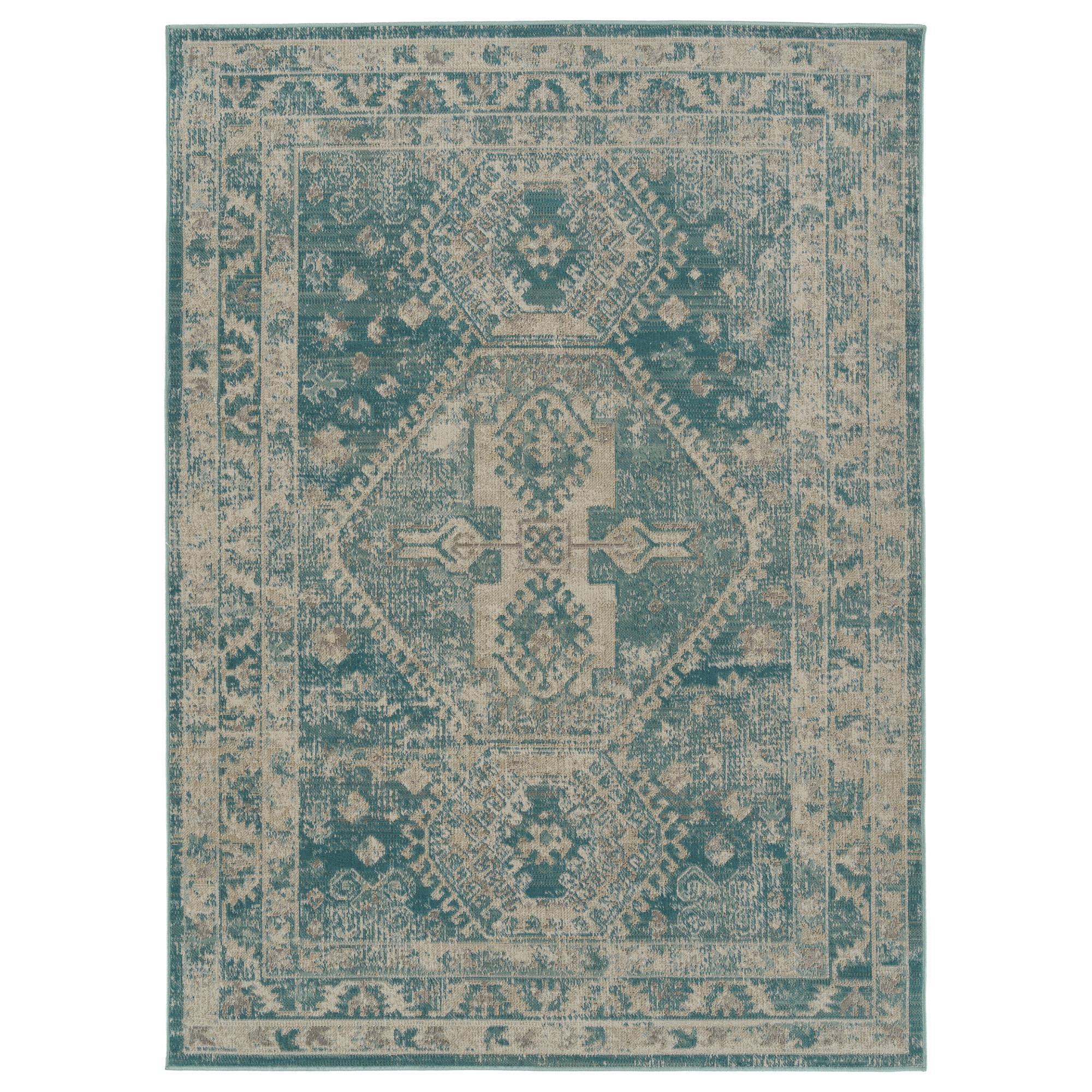 Kaleen Rugs Kaleen Rugs Zuma Beach 2'2" x 7'6" Turquoise and Grey