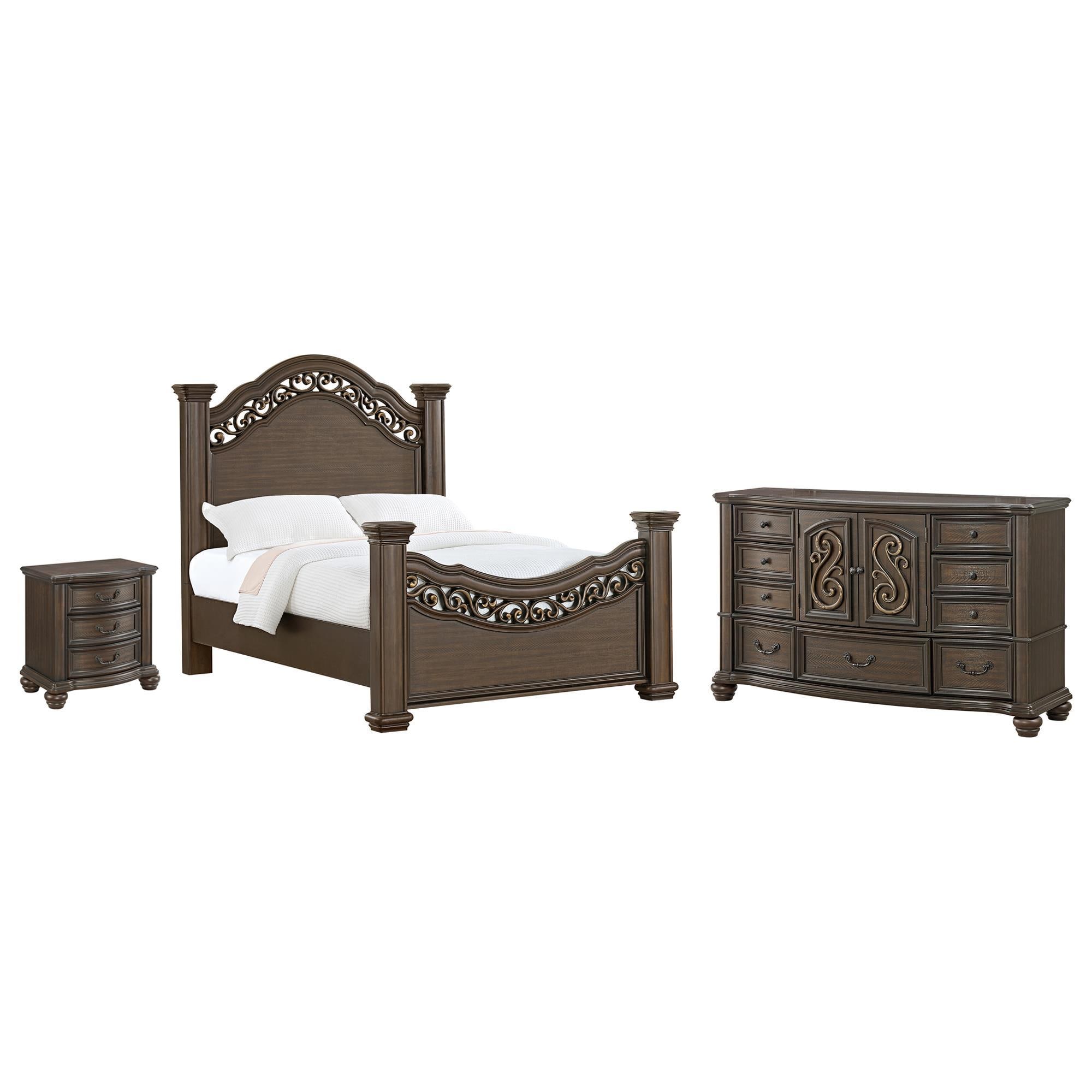 Mayberry Hill Brunswick 3-Piece King Panel Bedroom Set in Mahogany