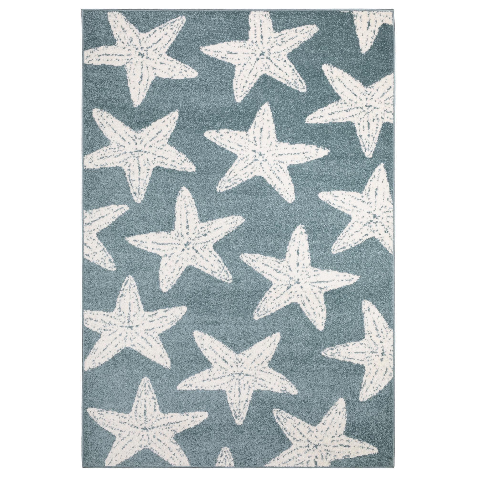 ROW by Oriental Weavers Quinn Starfish Blue and Ivory 7'10