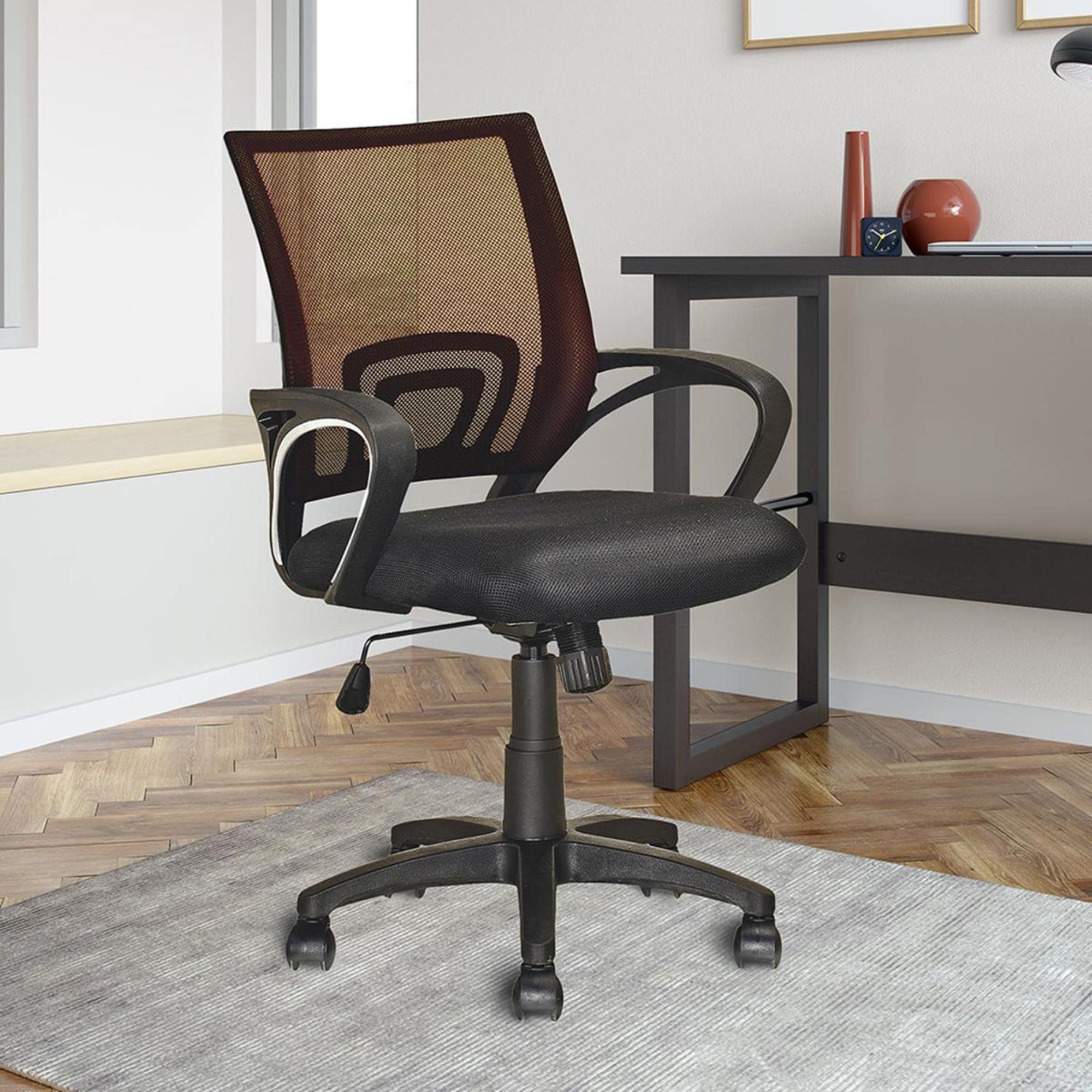CorLiving Workspace Mesh Back Office Chair in Dark Brown and Black NFM