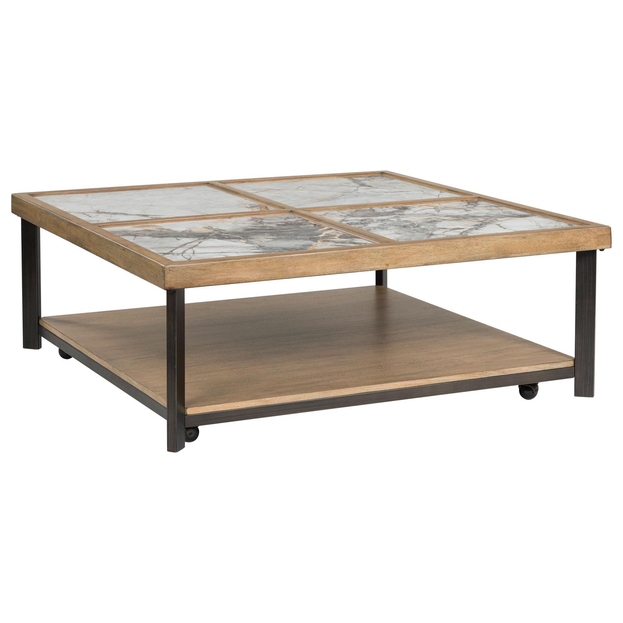 Ashley Montia Cocktail Table in Black and Light Natural
