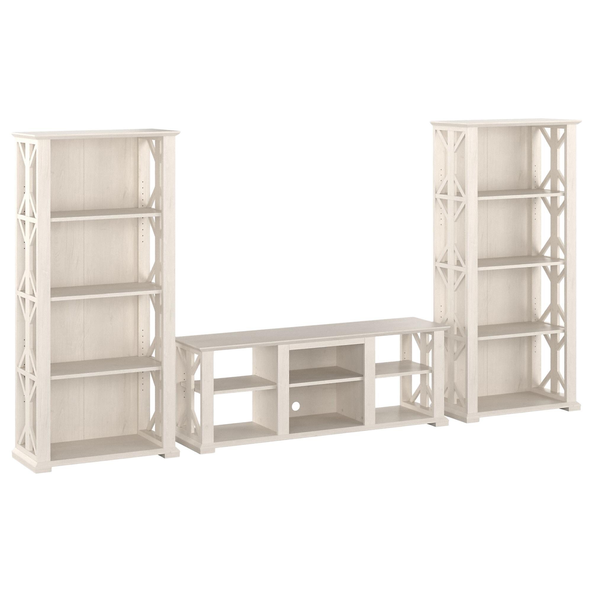 Bush Homestead 2Piece Entertainment Center in Linen White Oak NFM