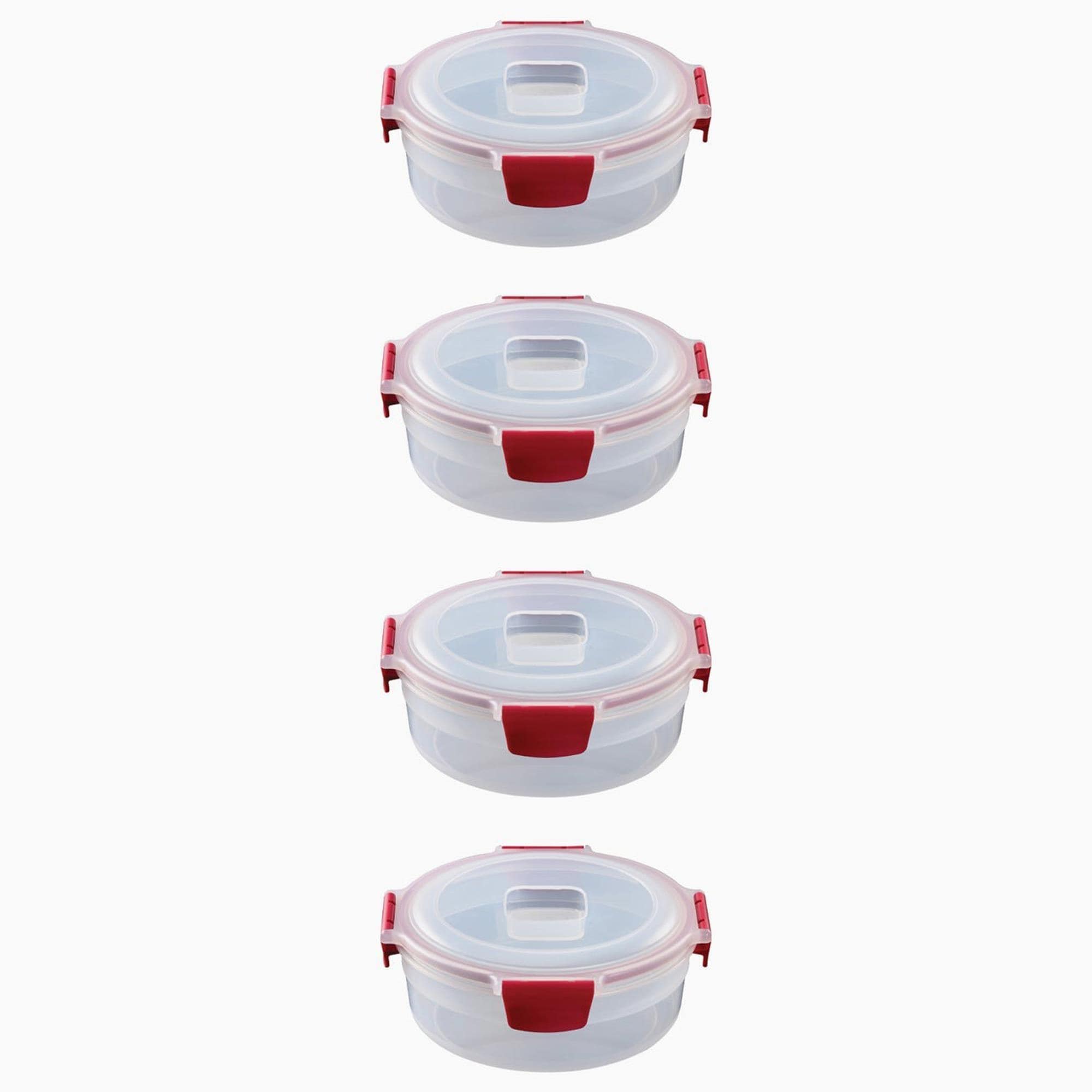 Joseph Joseph Nest Lock 8-Piece Round Food Container Set in Red