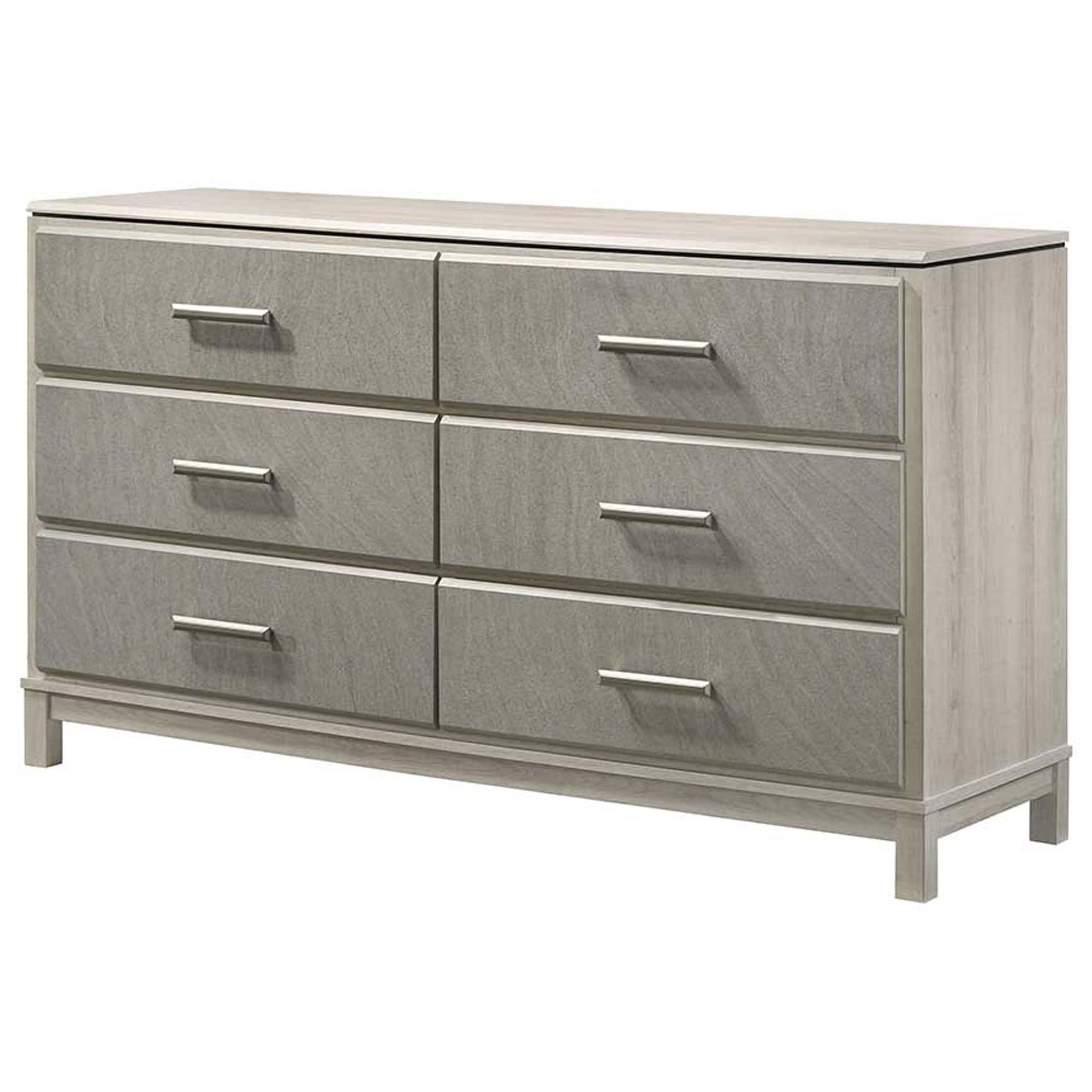 Titanic Furniture Roswell 6-Drawer Dresser and Mirror in Beige