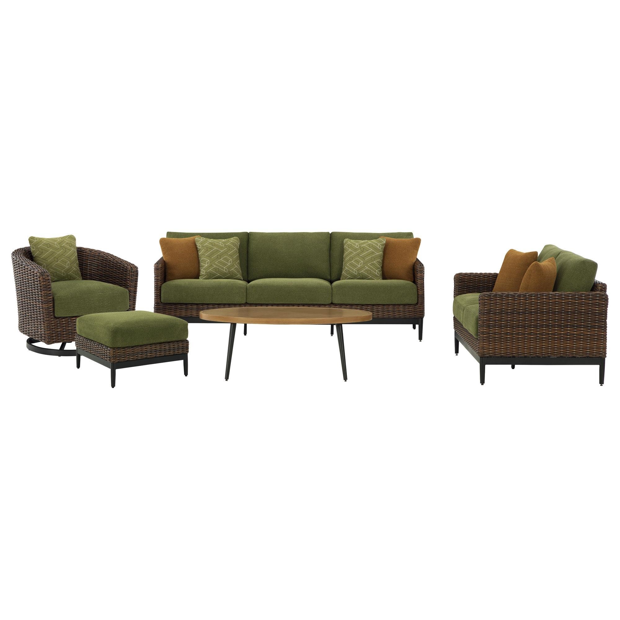 Ashley Horizon 5-Piece Patio Conversation Set in Green