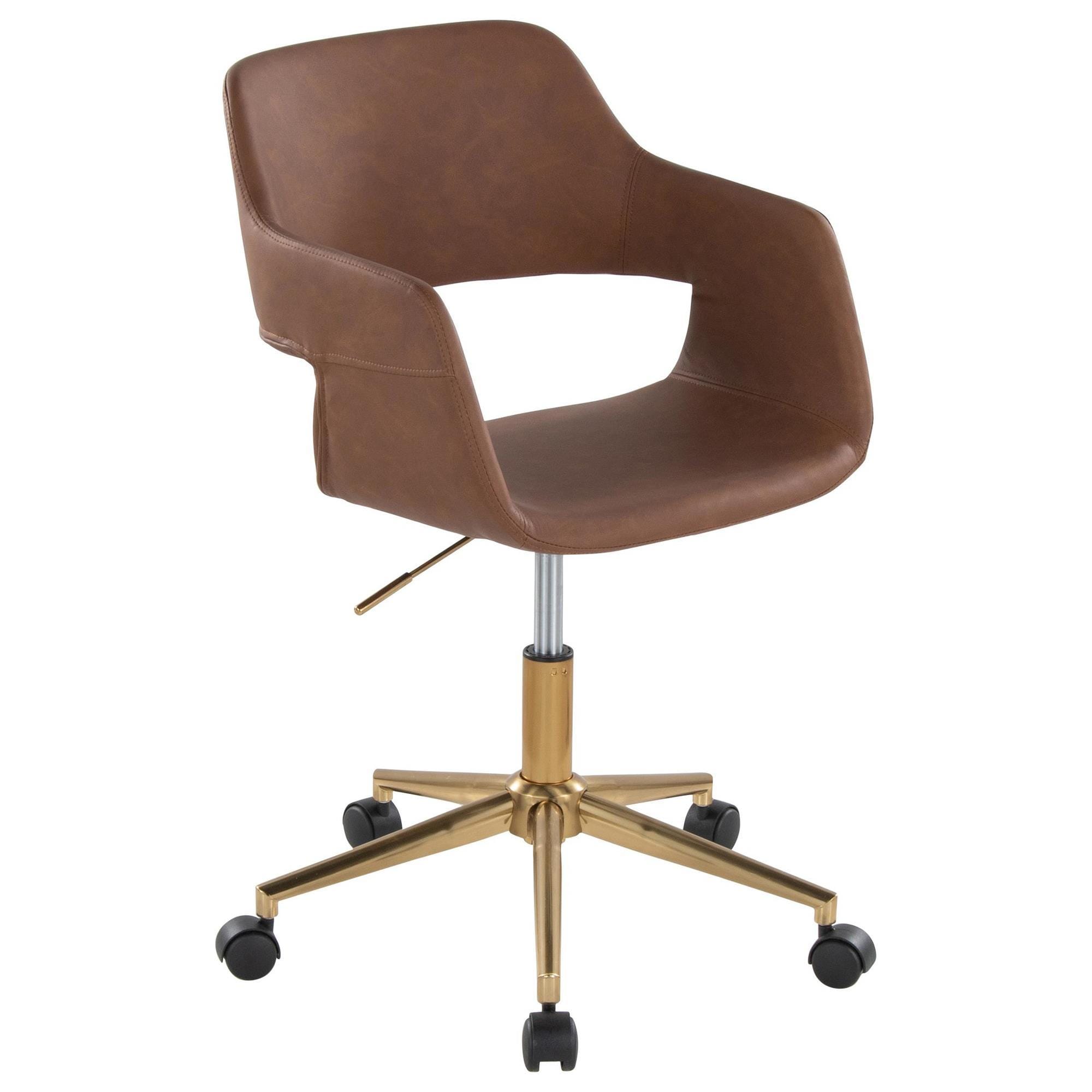 Lumisource Margarite Task Chair with Espresso Faux Leather Cushion