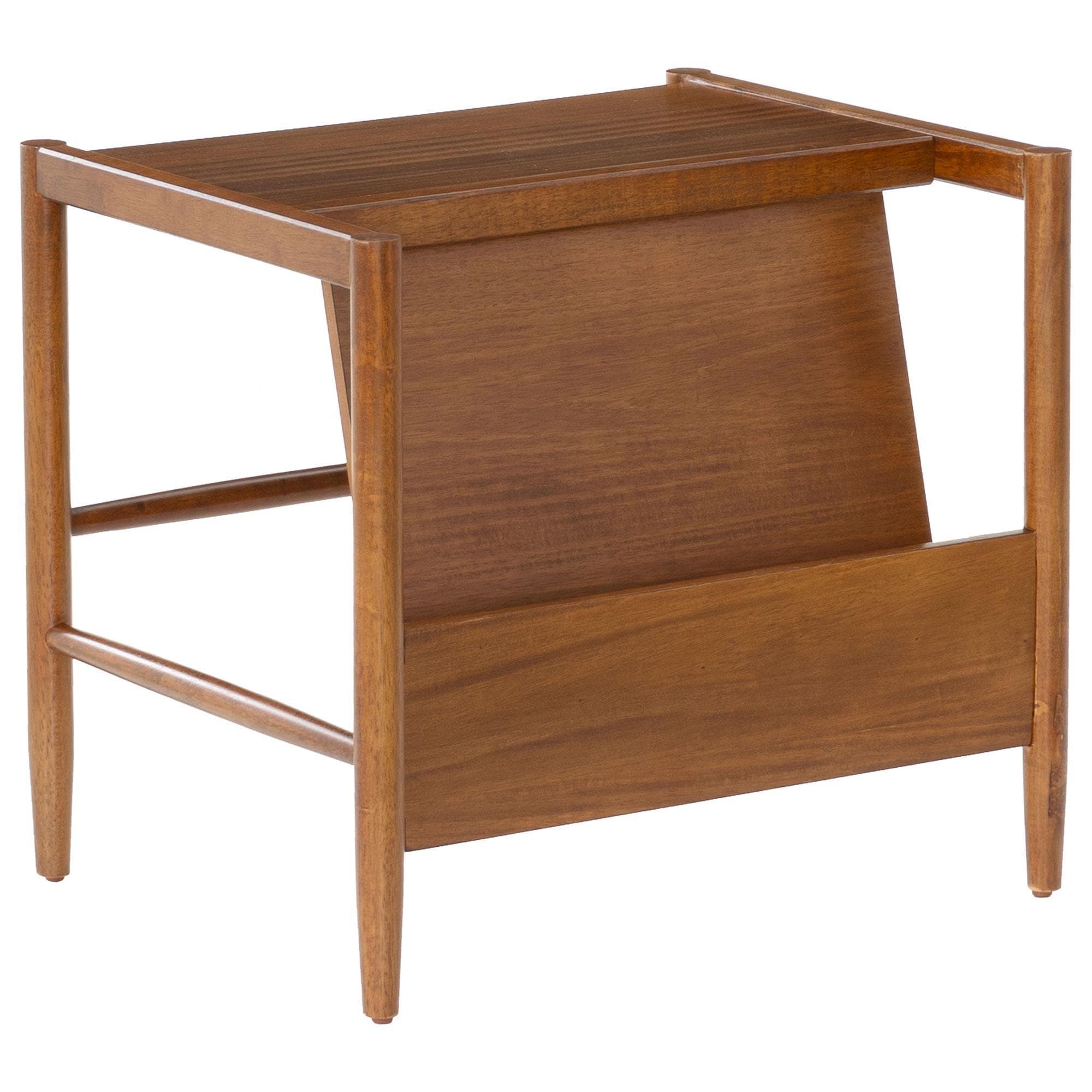 Linon Home Decor Flanagan Magazine Rack in Walnut